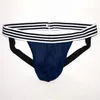 Mens sexiga jockstrap luftiga ögat fashional sport trosor g2435 främre påse jocks rems tillbaka