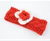 Cute Baby Ciepły kwiat Pałąk Handmade Crochet Camellia Twist Headbands Headwear Floral Moda Hairbands Dzianiny Woolen Hairband Stroczki