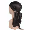 رجال جدد الصلبة في أغطية رأس القراصنة قرصنة حريري do do rag long tail headwrap ساتان تنفس باندانا قبعة العمامة الإكسسوارات