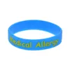 100PCS Alert Medical Allergy Silicone Bracelet Children Size Great For Daily Reminder By Wear this Jewelry