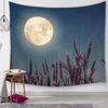 القمر يلة نسيج شجرة فروع المناظر الطبيعية الخلابة ضوء القمر tenture المفرش الجدار شنقا ديكور wandbehang الزخرفية بطانية