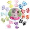 3.5 "Söt färgglad randtryck Small Bow Kids Baby Girls Hair Clips Hairpins Barrettes Hair Accessories Gifts