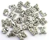 En gros 260 pcs/lot couleur argent pleine strass lettre A-Z alphabet médaillon flottant breloques perles adaptées pour bricolage médaillon magnétique