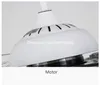 Modern 42 takfläkt Crystal Chandeliers 36W Dimning Lights Remote Control Invisible LED Folding Fans Lamp Matsal 110V 220V3536257