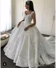 Applique 3D Floral A Line Dresses Ball Gown Lace Chapel Train Backless Organza Wedding Bridal Glows Custom Made S