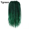 Synthetic Ombre Black Gray 3S Small Box Braids Crochet Hair Extensions 24 Roots 18" Micro Crotchet Braiding Hairstyles