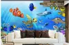 Personalizzato 3d murales carta da parati 3d foto carta da parati murales 3D Underwater World Camera dei bambini Cartone animato sfondo carta da parati decorazioni per la casa