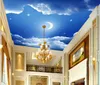 Custom 3d plafond behang muurschilderingen Blauwe lucht en witte wolken plafond muurschildering decoratieve 3d kamer wallpaper8740670