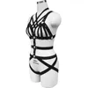 Bondage Lencería Ajustable Body Harness Bra Disfraz de Halloween Mujer Bragas Burlesque Cage Belt con Liguero