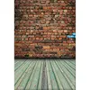 Retro Vintage Brick Wall Backdrop Vinyl Newborn Baby Photo Studio Props Kids Children Photography Backgrounds Wood Floor