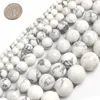 8mm Round White Howlite Beads Natural Stone Beads DIY Loose Beads For Jewelry Making For Bracelet Making Strand 15"