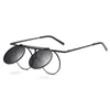 Flip Up lunettes de soleil polarisées classique Steampunk hommes femmes lunettes de soleil métal marque concepteur Vintage lunettes UV400 en gros pas cher