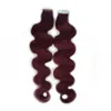 Remy Tape Hair Extensions 40pieces Skin Weft Hair Extensions 20"22" Factory Price 100% Human Hair Extensions Body Wave