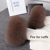 Real Fox Fur Manschetter Kvinna Avtagbar 100% Natural Fox Fur Sleeves för Kvinnor Ärmar Äkta Fox Hårmanchett