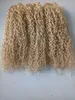 Brazilian Human Virgin Remy Kinky Lockigt Hair Weft Blond Färg Obearbetad Baby Mjuka Extensions 100 g/bunt Produkt