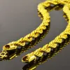 Hip Hop 24 Inches Mens Solid Rope Chain Necklace 18k Yellow Gold Filled Statement Knot Jewelry Gift 7mm Wide320P