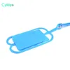 Porta carte di credito Porta carte d'identità Cordini in silicone Tracolla Collana Porta carte Sling Cinturino per iPhone X 8 Cellulare universale