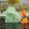 30 Colors Wedding Favor Holders Heart CandyChocolate Bags Laser Cut Paper With Ribbons Wedding Gift Boxes BWC1301882525