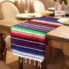 Mexique Style Nappe Forme Oblongue Tables Bannière Coton Stripe Chemin De Table Fiesta Fête À Thème Décoration Vente Chaude 9sz C