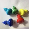 Mais novo vidro colorido bolha carb boné de vidro ufo carb boné chapéu estilo cúpula para quartzo banger quartzo térmico banger unhas com furo na parte superior