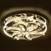 Round Transparent Crystal Flower Ceiling Lamp Remote Control Section LED Energy Saving Lights Dining Hall Lighting Bubble Crystal Column