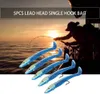 5 pcs Cabeça de Chumbo Único Gancho Isca PVC Artificial Macio Isca De Pesca macio minnow isca de pesca 19g 11 cm só