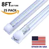 T8 Integrated Double line led-rör 4ft 28w 8ft 72w SMD2835 led Light Lamp Bulb 96'' dubbla rader lysdioder belysning fluorescerande ersättning