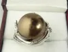 Partihandel 14mm South Sea Shell Pearl Bead Gemstone Smycken Ring storlek 6 7 8 9
