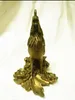 Chinese YELLOW Copper hEN Sratus Feng Shui Bronze Brass Ferocious Art & Crafts Wedding Home Hotel Decoration CR011