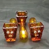 Amber glass pipe barrel Wholesale Glass bongs Oil Burner Glass Water Pipe Oil Rigs Smoking, Oil.