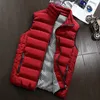 2018 Yeni Kırmızı Yelekli Erkekler Kış Sonbahar Kolsuz Ceket Katı pamuklu yelek, fermuarlı artı boyutu 5xl gündelik kısa ceketler