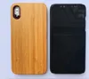 Logo personnalisé Design étui en bois véritable pour iphone X 7 8 10 6S Plus Super anti-choc en bois couverture de téléphone portable PC coque arrière pour Samsung S9 S8 S7