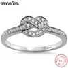 Vecalon infinity Jewelry Real Soild 925 Sterling Silver ring 5A Zircon Cz Engagement wedding Band rings for women men Bridal