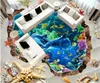 カスタムフォトフロア壁紙3Dビーチボトムリビングルームベッドルームバスルームフロア壁画壁紙自己接着剤