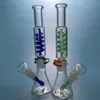 Freezable 11 Inch Height Beaker Bong Diffused Downstem Oil Rig Condenser Coil Glass Water Pipes Build a Bong With Bowl