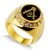 Free Mason Ring Gold Color Ancient Stainless Steel Rings Classic Band Ring For Man 8 9 10 11 12 13