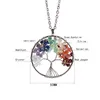 12pc Set Tree of Life Necklace 7 Chakra Stone Pärlor Naturliga Amethyst Sterling-Silver-jewelry Choker Halsband Pendant för WOM300O