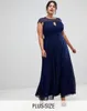 Chic Mor of the Bride Dresses Jewel Neck Cap Sleeve Beaded A Line Chiffon Mother Gowns Dark Navy Plus Storlek Prom Dress Party