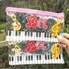 Piano Musik Notation Transparent Creative Pences Case Söt Girl Pencil Peas Pen Storage Bag Stationery Supplies Gift ZA5812