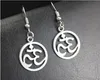 20Pair silverpläterad om / ohm / 3d tecken dangle drop örhängen charms hänge örhängen öron stud handgjorda DIY smycken ny