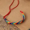 Charm Bracelets 2021 Lesbian Valentine's Gifts Flag Braid Rainbow Gay Pride Bracelet Love Delicate Drop Feb 21291P