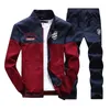 Merk Mannen Sets Mode Herfst Lente Sportpak Sweatshirt + joggingbroek 2 Stuks Herenkleding Slanke Mannelijke Trainingspak