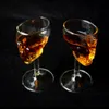 Skull shape whiskey glass cup hand made glass skull whisky cup for sale red Wine Bone Cocktail Vodka