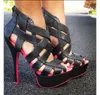 2020 estilo caliente para mujer sandalias de plataforma de tacón alto hechas a mano Crosscriss Party Prom Office Shoes Summer Peeptoe BigSize zapatos de moda MYA075