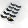 3D Mink False Eyelashes Reusable 12sytles 100% Real Siberian Hair Strip False Eyelash Makeup Long Eyelash Mink Lashes Extension