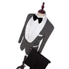 Negro Punto blanco Novio Esmoquin Mantón Solapa Centro Ventilación Hombres Boda Blazer Hombres Cena Fiesta Traje de negocios Personalizar (Chaqueta + Pantalones + Corbata) 1156