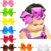 16 colors Baby Girls Stretch Bow Headbands Infant big bow hair band cute Hair Accessories 6 inches C1743