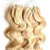 Färg på P27613 Virgin Malaysian Body Wave Hair Loop Micro Ring Hair 200g 100 Human Micro Pärla Links Machine Made Remy Hair Exte8252896