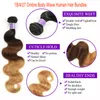 T 1B427 Dark Root Honey Blonde Body Wave Ombre Human Hair Weave 3 Bundles with Lace Closure Brazilian Virgin Hair Extensions9991344