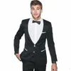 Due pezzi economici smoking dello sposo nero slim fit groomsmen vestito scialle bianco risvolto uomo vestito da festa uomo abiti da sposa giacca pant264o